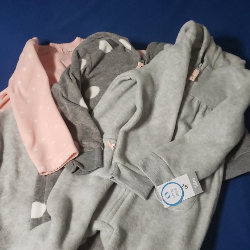 Carters Toddler girl fleece onsies